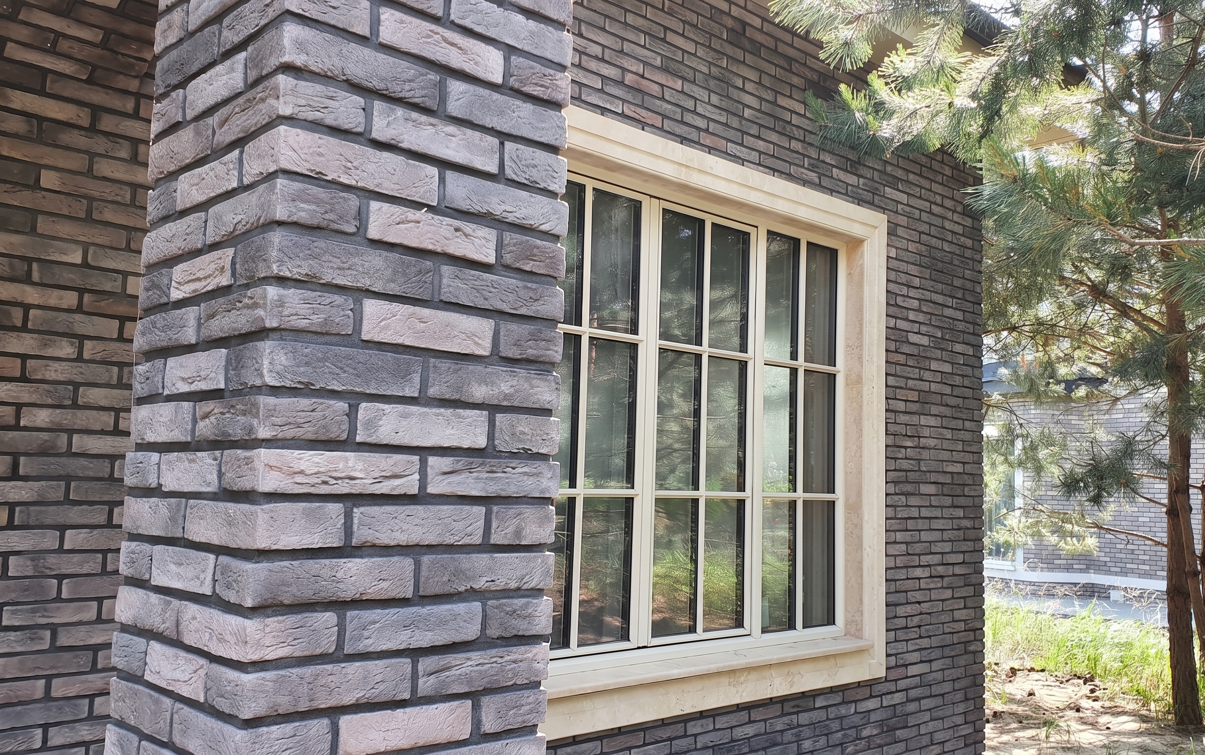 Фасадна плитка LoftBrick Стара Прага 04 темно та світло-сірий, 205х45х16 мм
