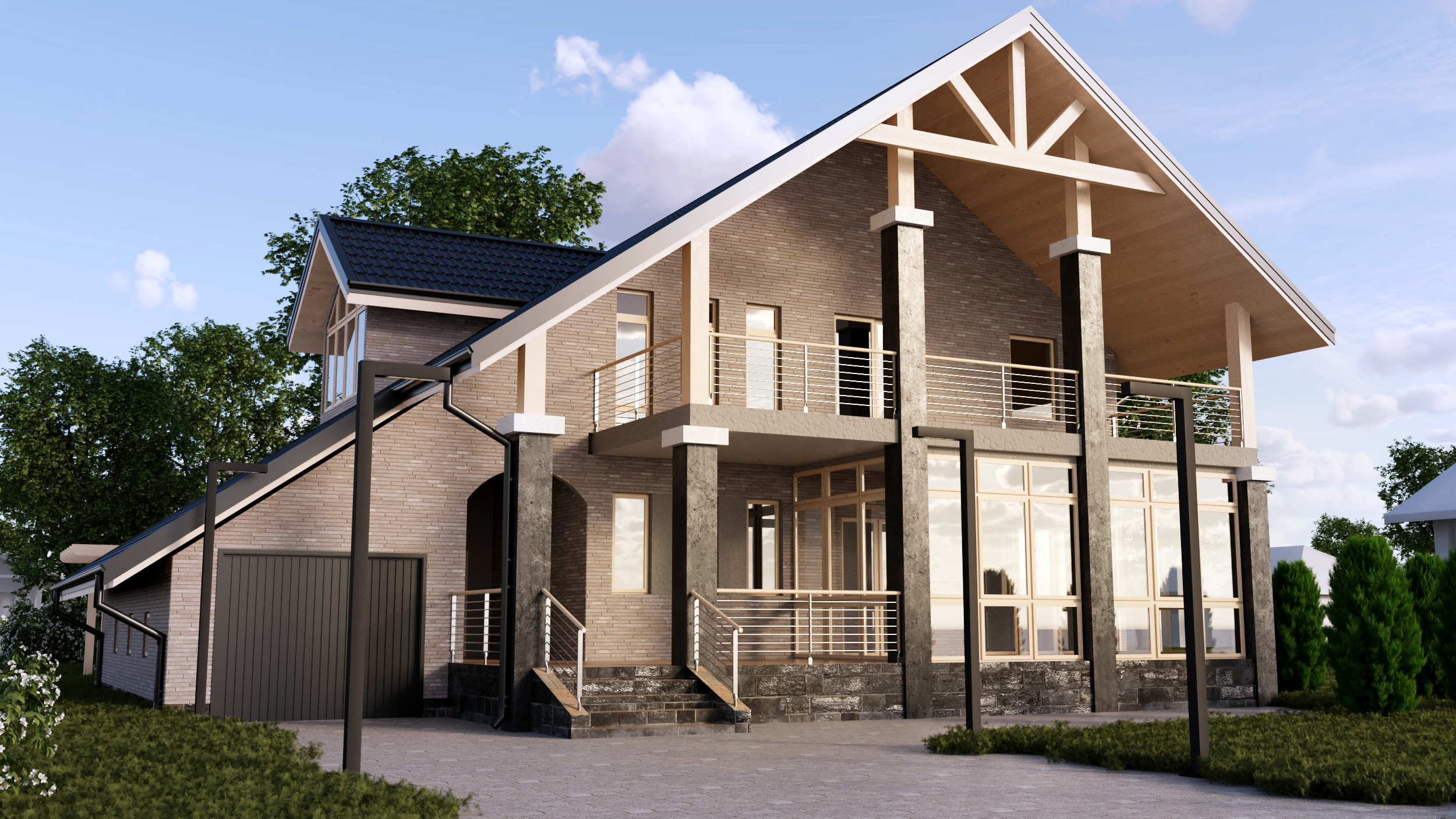 Фасадна плитка Rockface™ Рокфейс 538 сіро-бежева, 535х40х20 мм