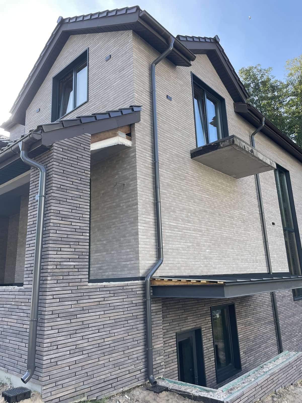Фасадна плитка LoftBrick Гренада 40 графітово-коричневий з патиною, 500х38х18 мм
