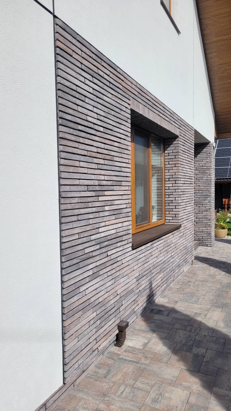 Фасадна плитка LoftBrick Гренада 40 графітово-коричневий з патиною, 500х38х18 мм