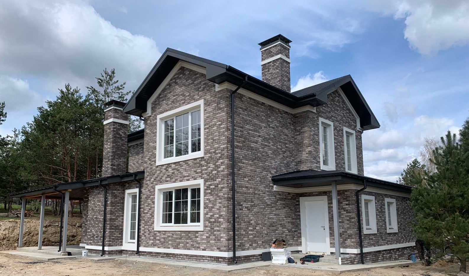 Фасадна плитка LoftBrick™ Верона, графітово-сірий, 210х65х15 мм